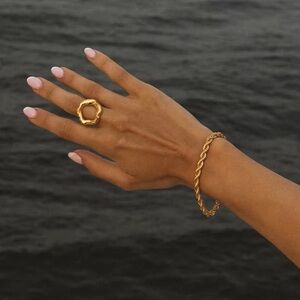 18K Gold Plated Irregular Circle Ring